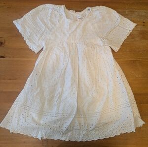 Zara Kids White Eyelet Casual Dress